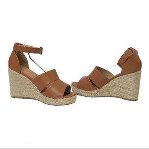 Cognac Brown Jute Wedge NWT sz10